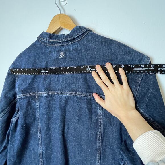 Vintage Men's Denim Trucker Jacket Size XXL Nautica Dark Denim Y2K Grunge - Picture 5 of 14